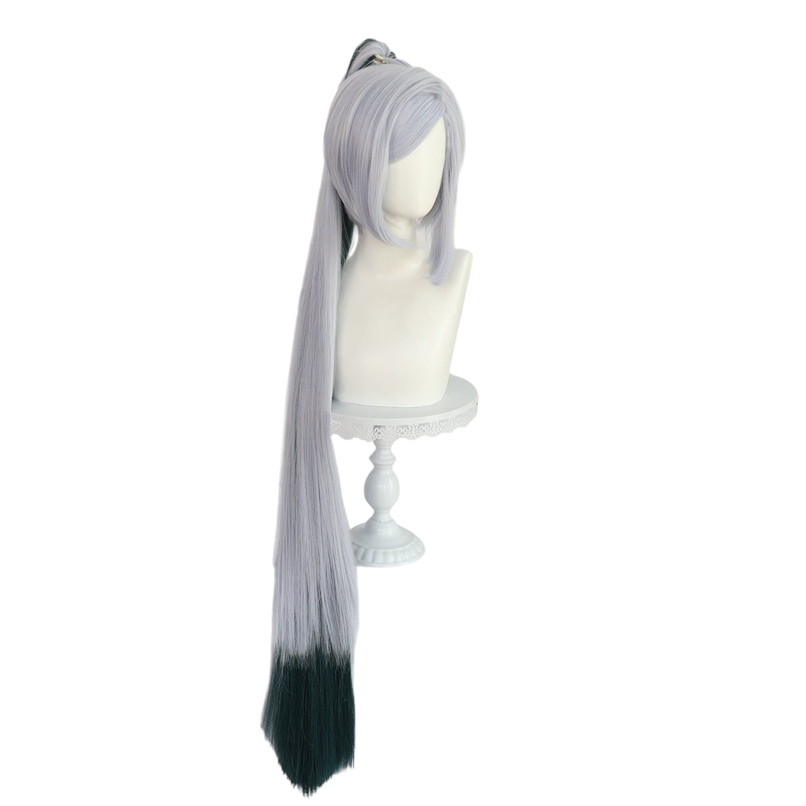 White Smoke Shenhe (Genderbend/Male) Cosplay Wig - Genshin Impact (Silver Short) (FEVERCOS)