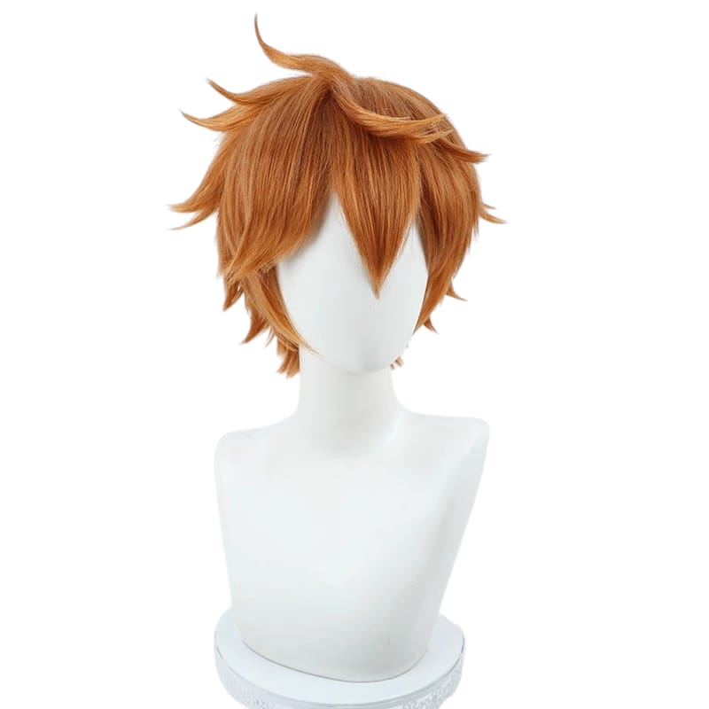 White Smoke Tartaglia (Childe) Cosplay Wig - Genshin Impact (Orange Fluffy) (FEVERCOS)