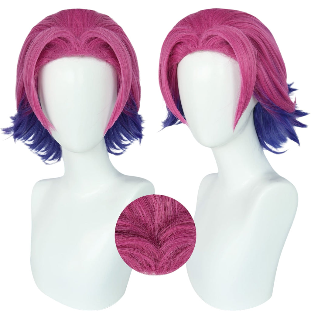 White Smoke Kayn (Heartsteel) Cosplay Wig - League of Legends (Split Green/Purple) (FEVERCOS) LOL
