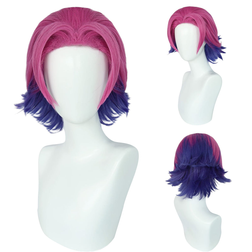 White Smoke Kayn (Heartsteel) Cosplay Wig - League of Legends (Split Green/Purple) (FEVERCOS) LOL