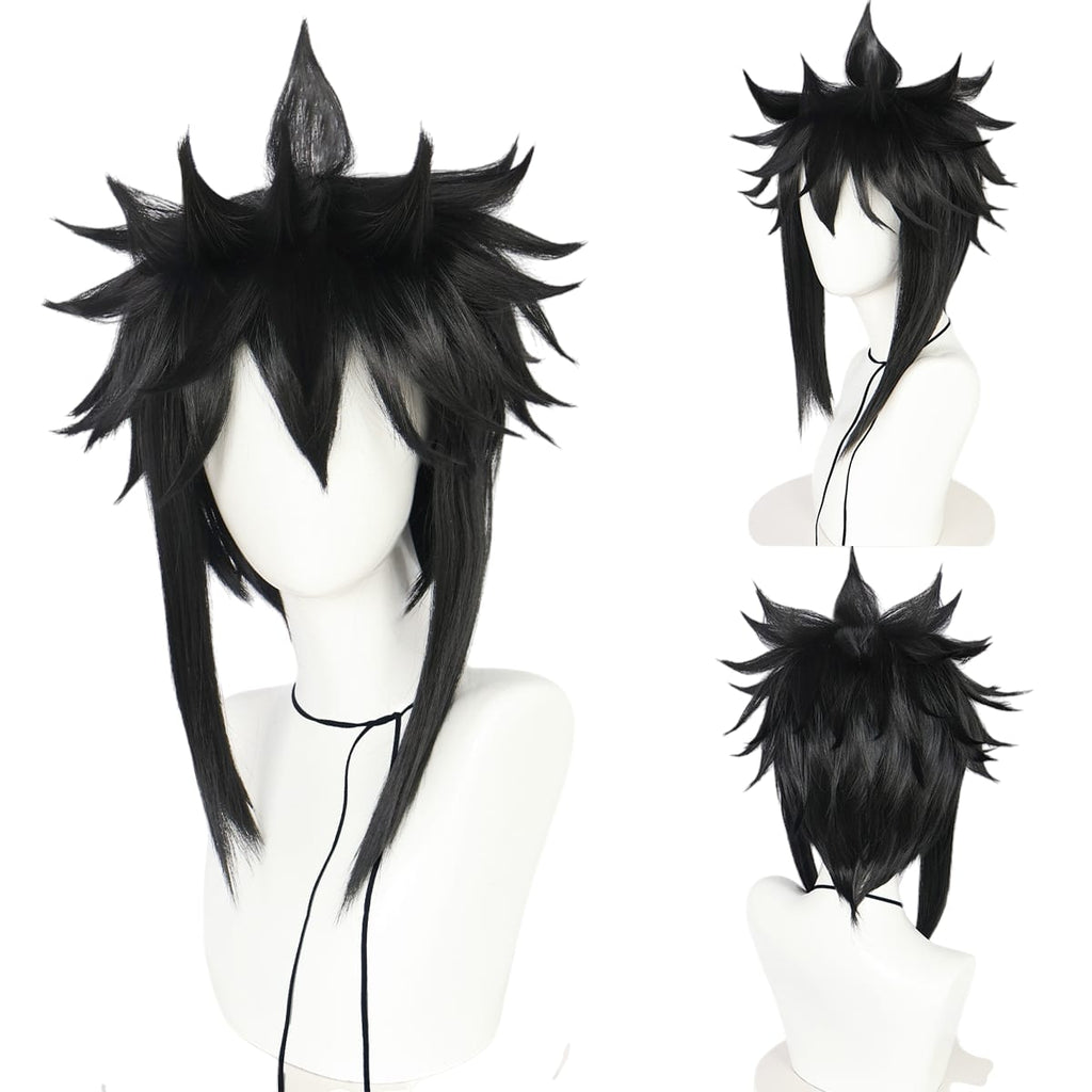 White Smoke Menma Namikaze (Black Minato) Cosplay Wig - Naruto Road to Ninja (Black Spiky) (FEVERCOS)