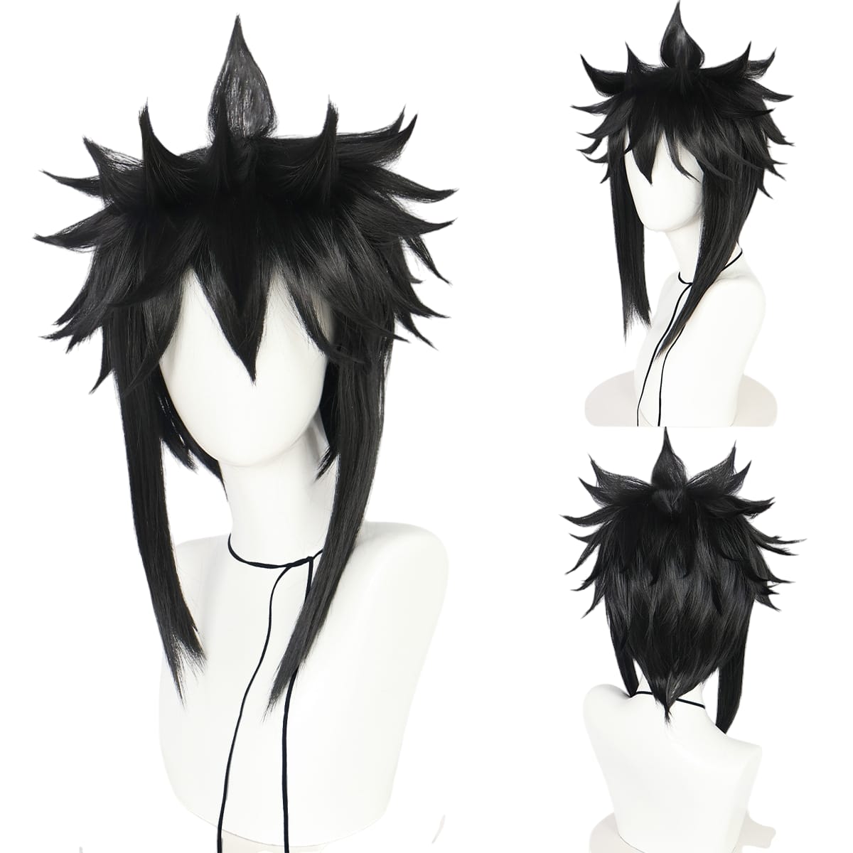 White Smoke Menma Namikaze (Black Minato) Cosplay Wig - Naruto Road to Ninja (Black Spiky) (FEVERCOS)