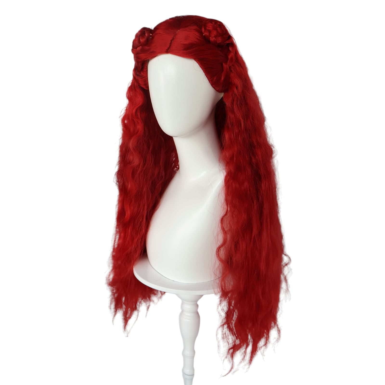 White Smoke Red (Princess of Hearts) Cosplay Wig - Descendants: The Rise of Red (Red Braids) (FEVERCOS)