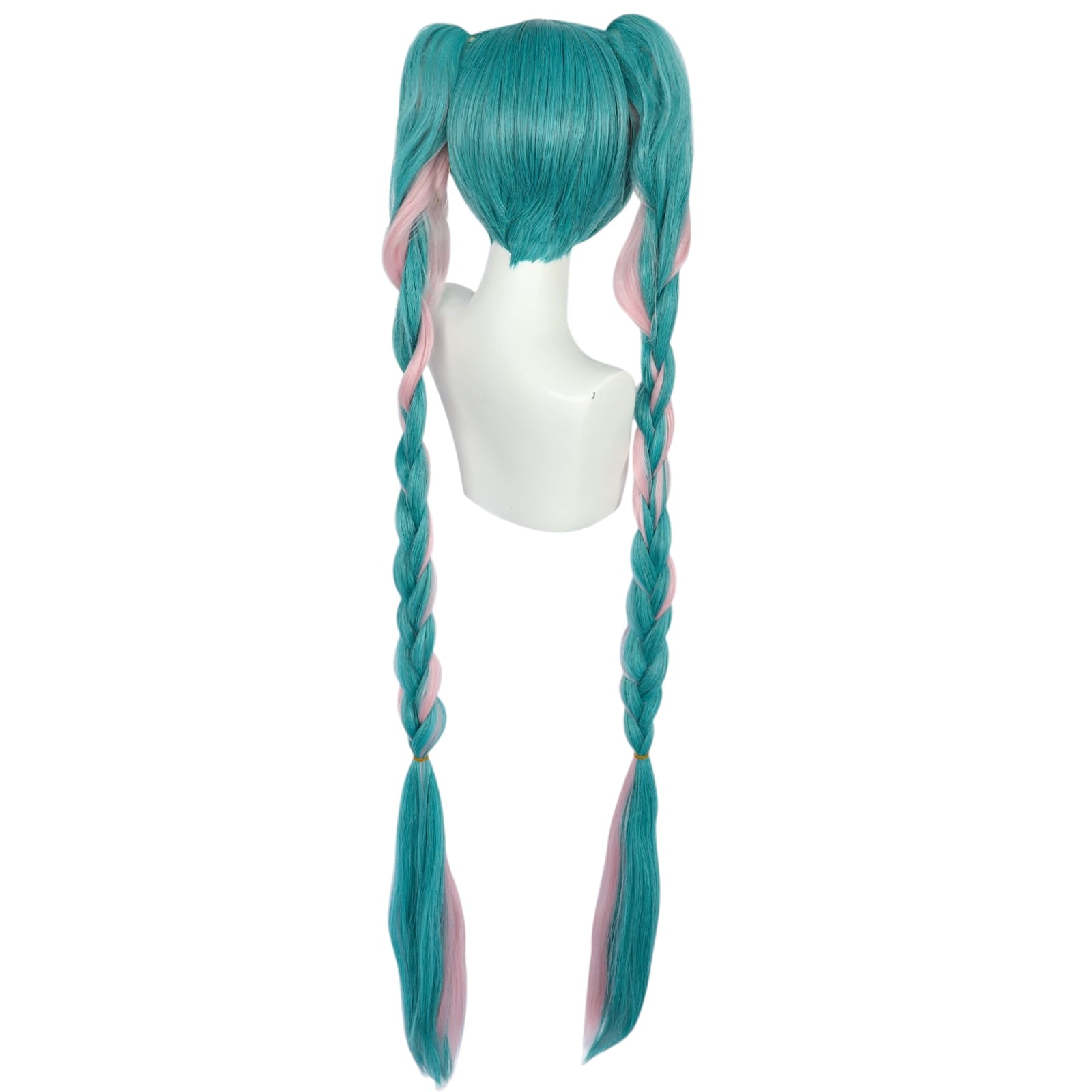 White Smoke Hatsune Miku (Pastel Gradient) Cosplay Wig - Vocaloid (Blue/Pink Braid) (FEVERCOS)