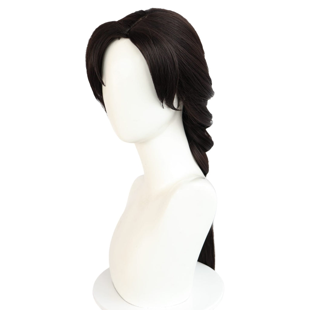 White Smoke Lara Croft / Matari / Canaan Cosplay Wig - Naraka & Tomb Raider (Black Braid) (FEVERCOS)