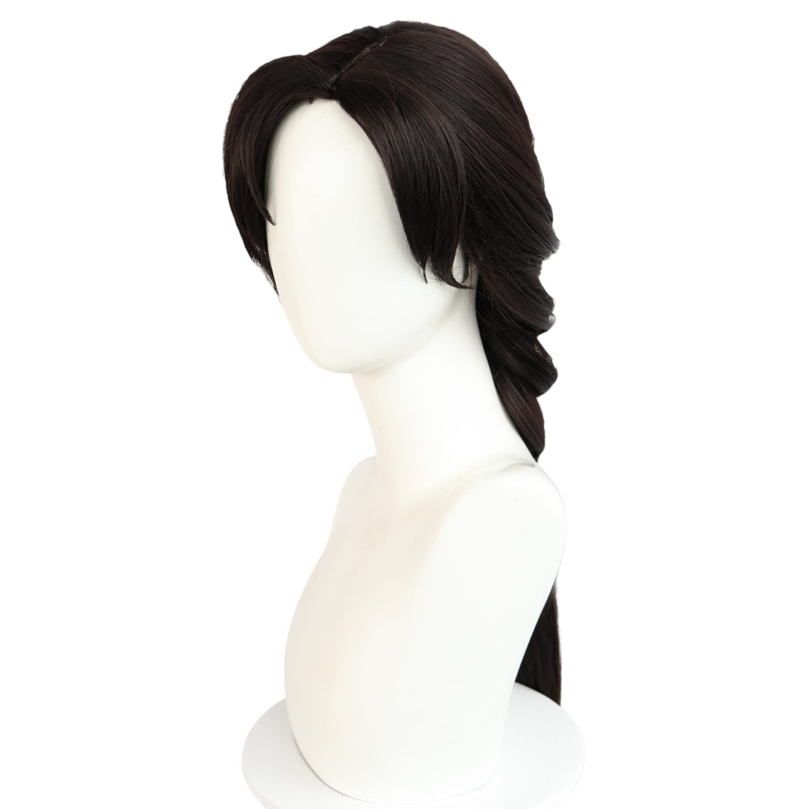 White Smoke Lara Croft / Matari / Canaan Cosplay Wig - Naraka & Tomb Raider (Black Braid) (FEVERCOS)