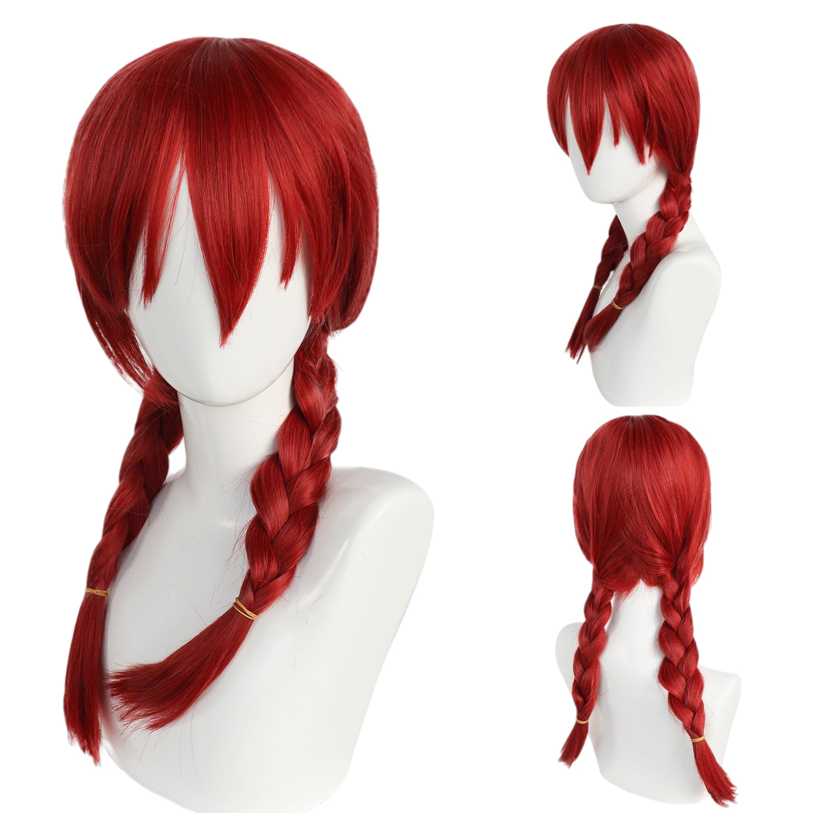 White Smoke Miu Amano Cosplay Wig - Blend S (Red/Pink Twin Tails) (FEVERCOS)