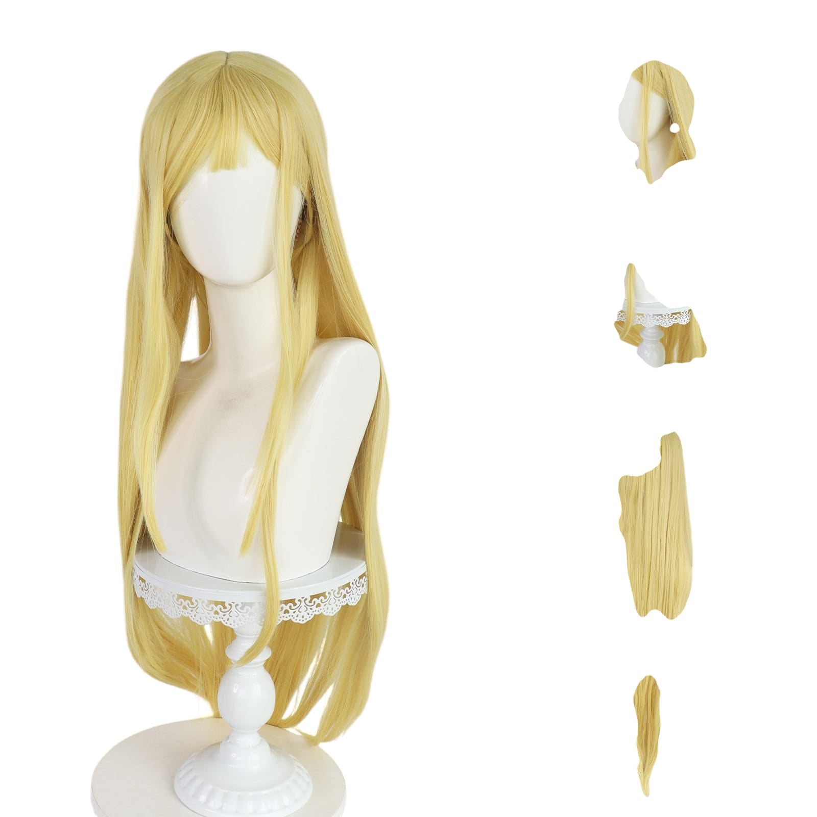 White Smoke Ushio Kofune Cosplay Wig - Summer Time Rendering (Blonde Long) (FEVERCOS)