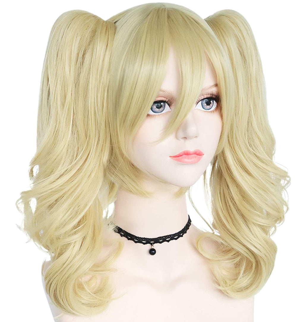 White Smoke Harley Quinn Cosplay Wig - Suicide Squad (Blonde/Pink/Blue Pigtails) (FEVERCOS)