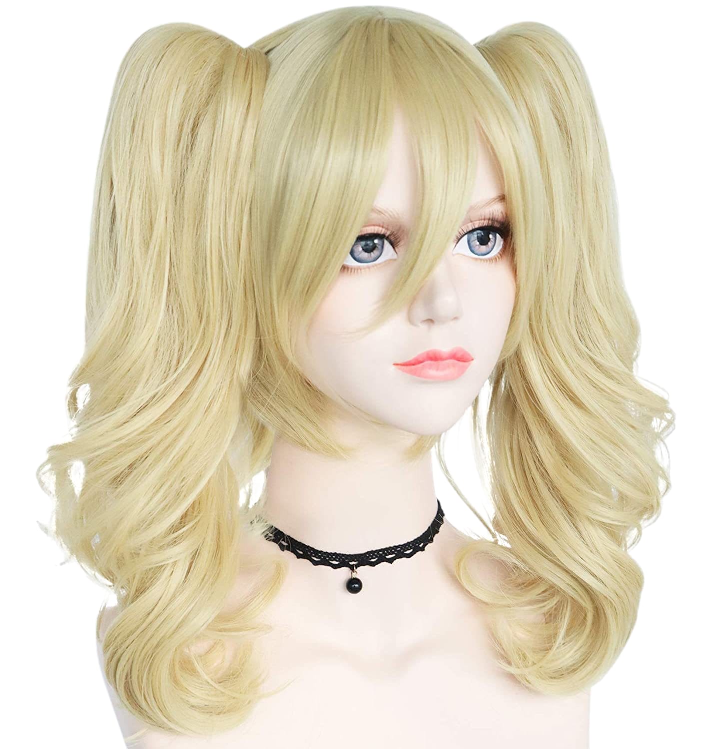 White Smoke Harley Quinn Cosplay Wig - Suicide Squad (Blonde/Pink/Blue Pigtails) (FEVERCOS)