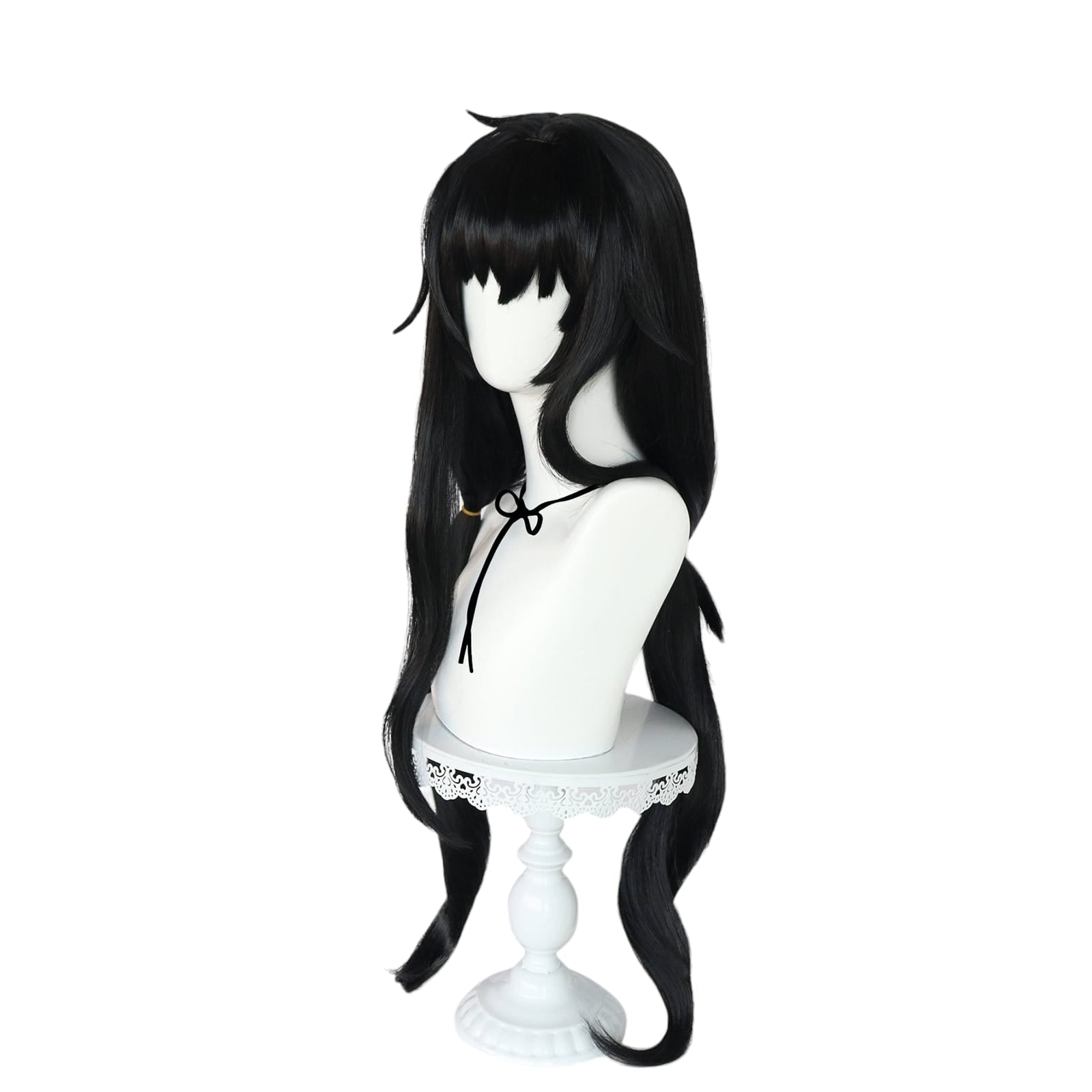 White Smoke Ui Kozeki Cosplay Wig - Blue Archive (Black/Blue Long) (FEVERCOS)