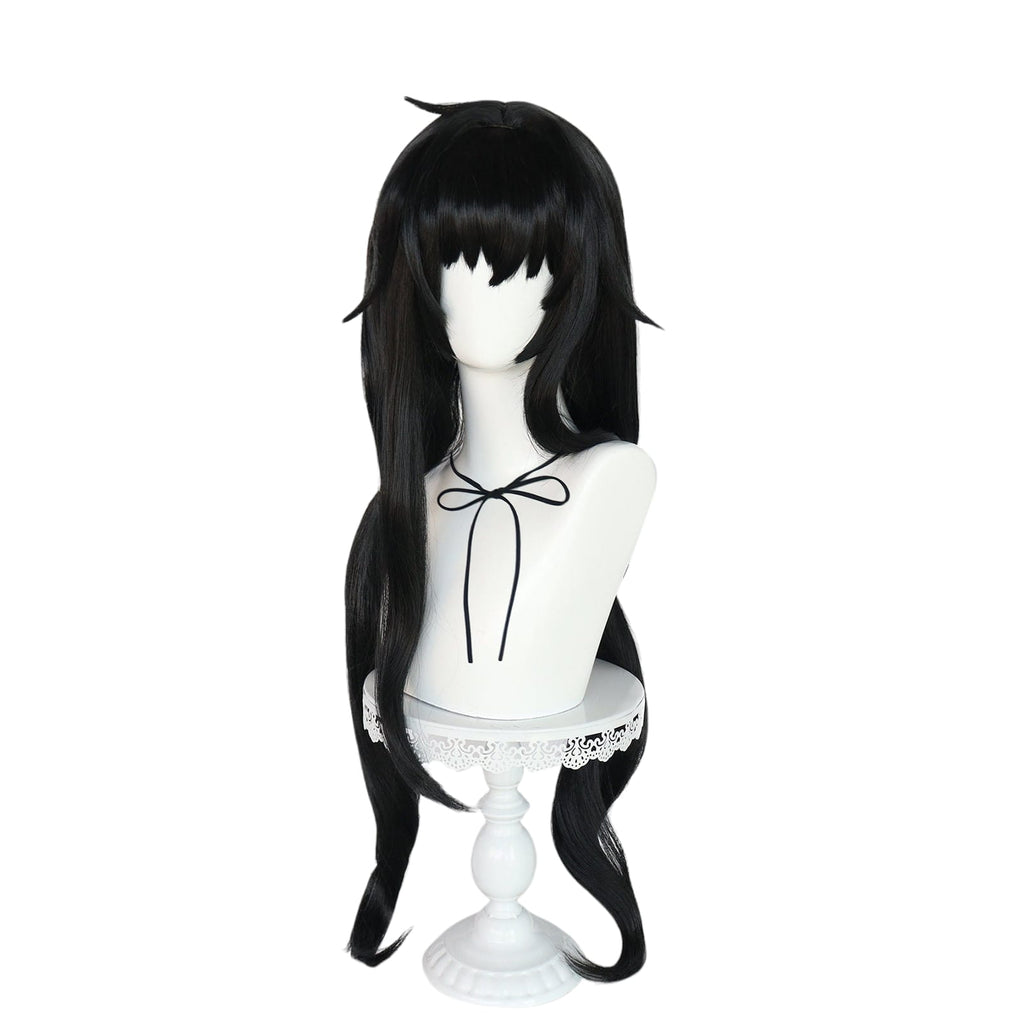 White Smoke Ui Kozeki Cosplay Wig - Blue Archive (Black/Blue Long) (FEVERCOS)