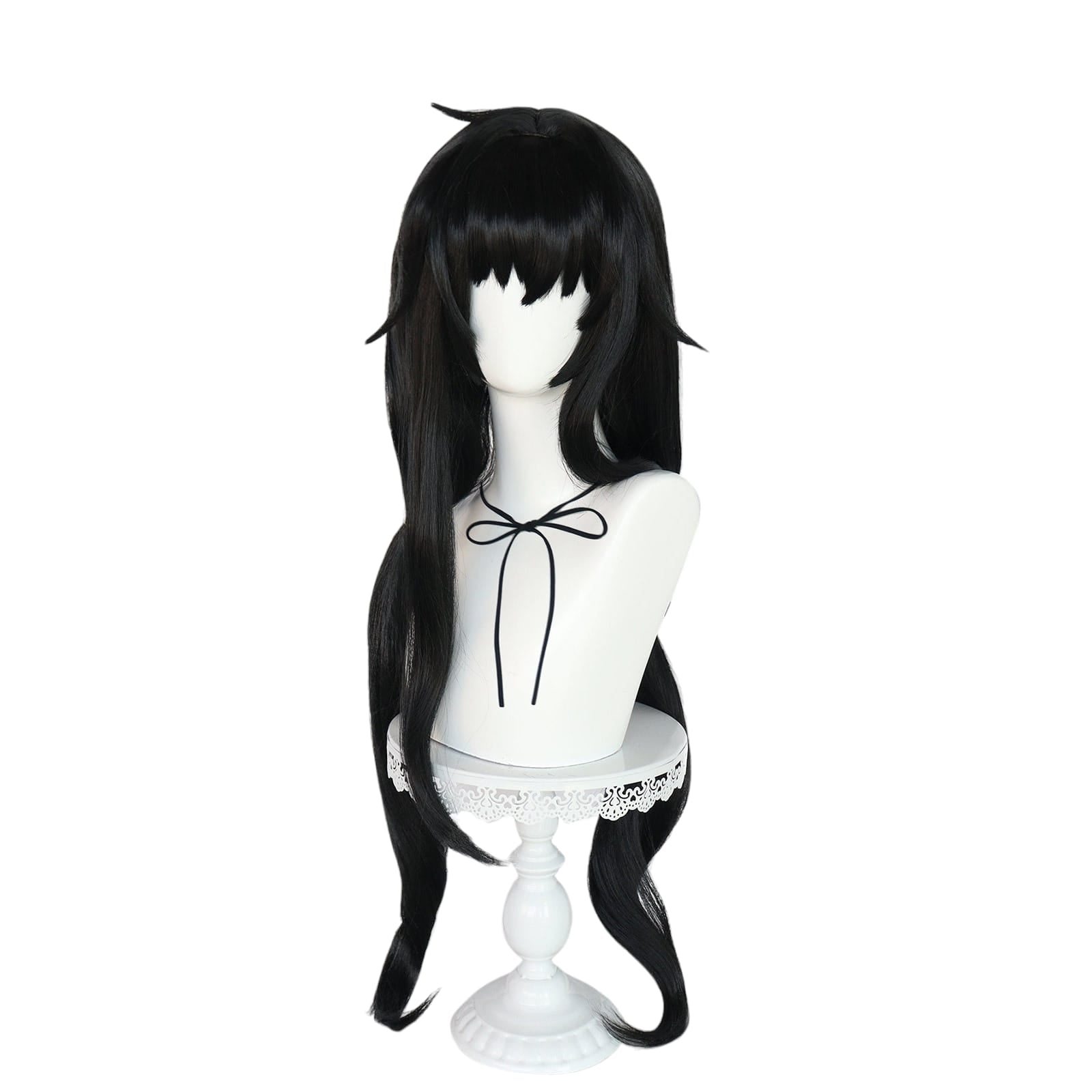 White Smoke Ui Kozeki Cosplay Wig - Blue Archive (Black/Blue Long) (FEVERCOS)