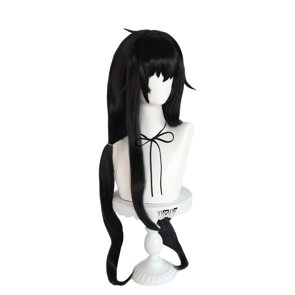 White Smoke Ui Kozeki Cosplay Wig - Blue Archive (Black/Blue Long) (FEVERCOS)
