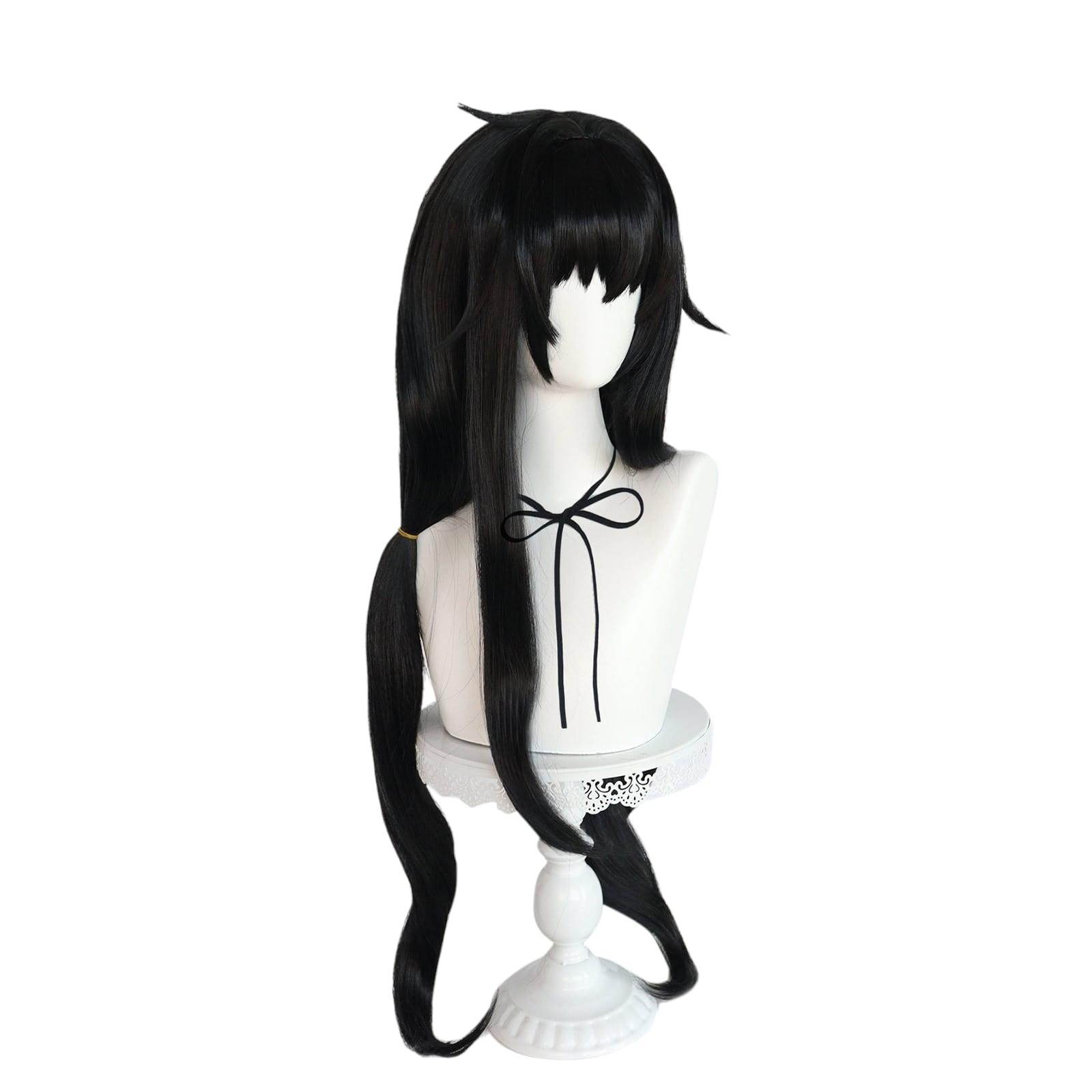 White Smoke Ui Kozeki Cosplay Wig - Blue Archive (Black/Blue Long) (FEVERCOS)