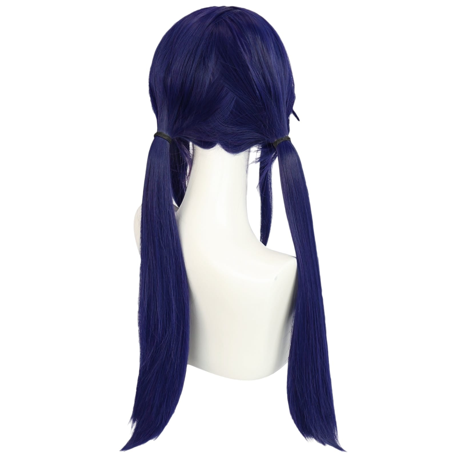 White Smoke Mita (Cyber Ghost) Cosplay Wig - VTuber / Goose Goose Duck (Blue Twin Tails) (FEVERCOS)