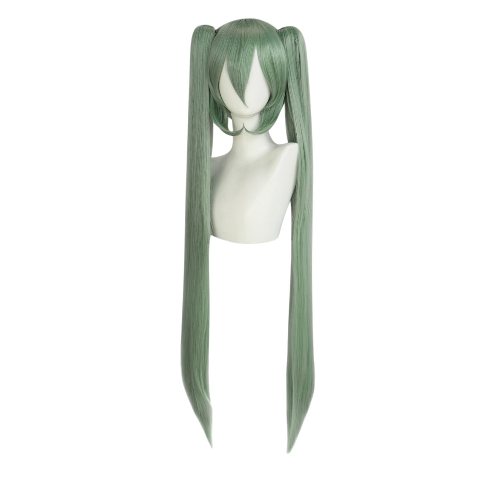 White Smoke Hatsune Miku (Universal 110cm) Cosplay Wig - Vocaloid (Teal Twin Tails) (FEVERCOS)