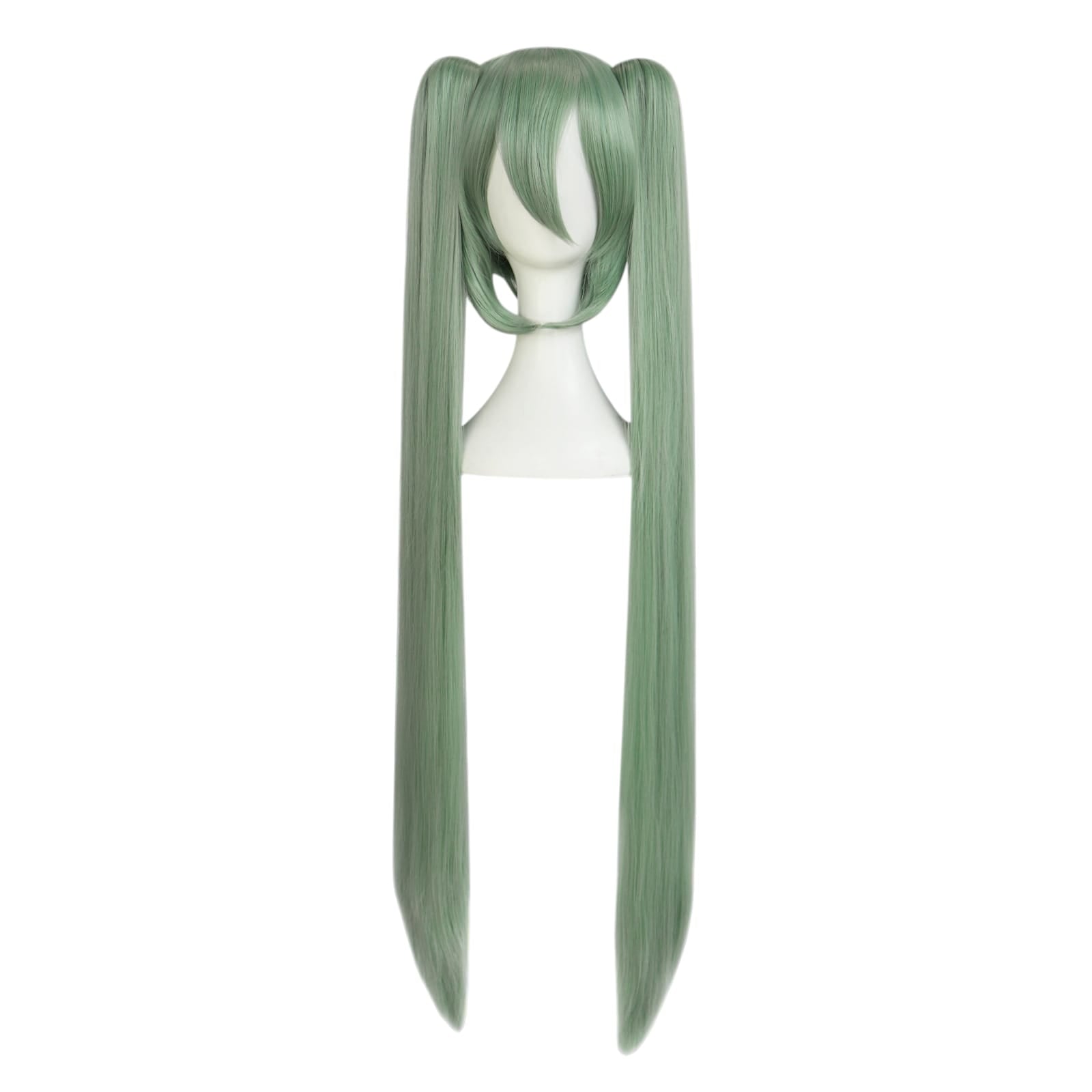 White Smoke Hatsune Miku (Universal 110cm) Cosplay Wig - Vocaloid (Teal Twin Tails) (FEVERCOS)
