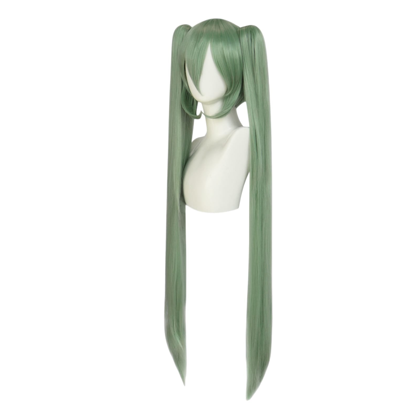 White Smoke Hatsune Miku (Universal 110cm) Cosplay Wig - Vocaloid (Teal Twin Tails) (FEVERCOS)