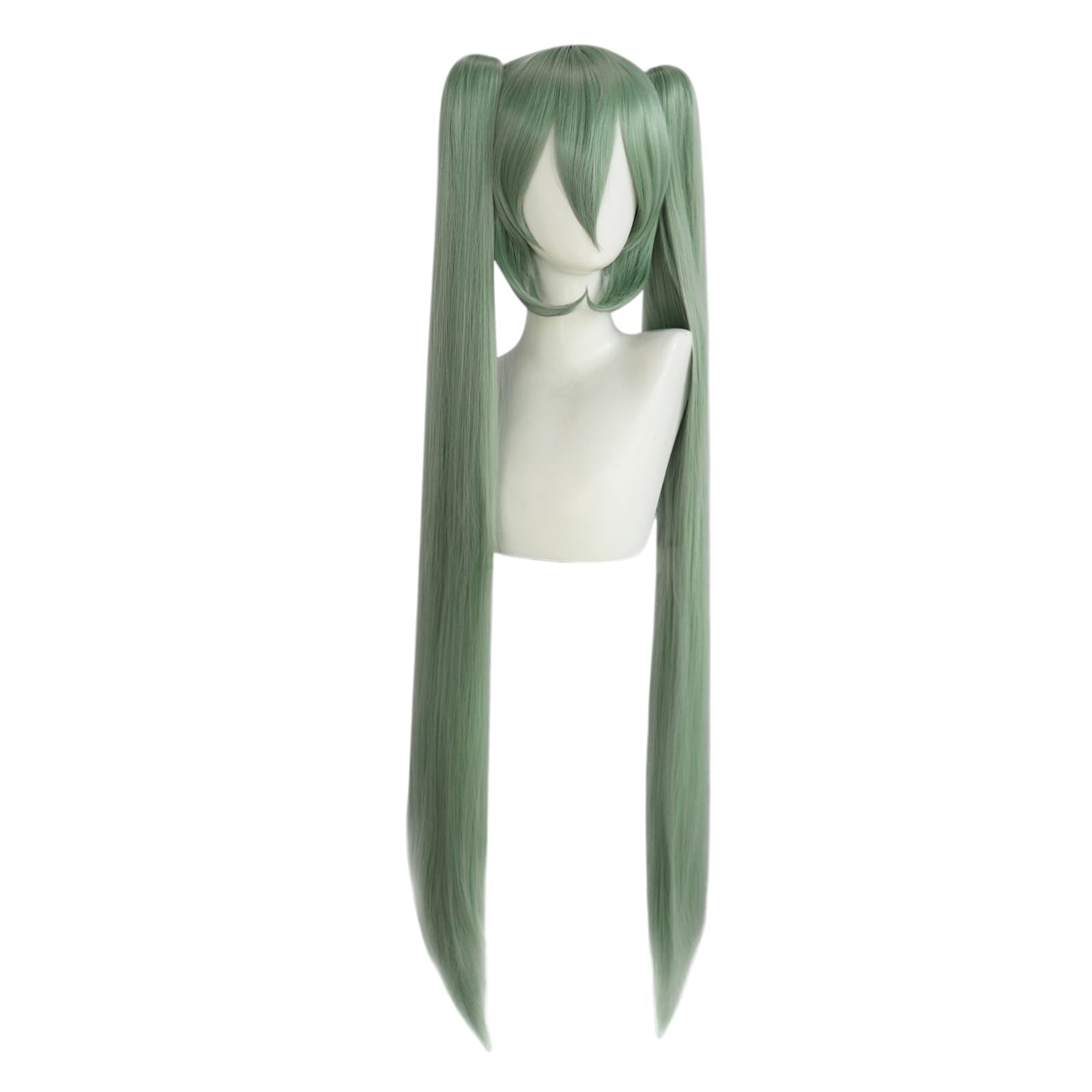 White Smoke Hatsune Miku (Universal 110cm) Cosplay Wig - Vocaloid (Teal Twin Tails) (FEVERCOS)