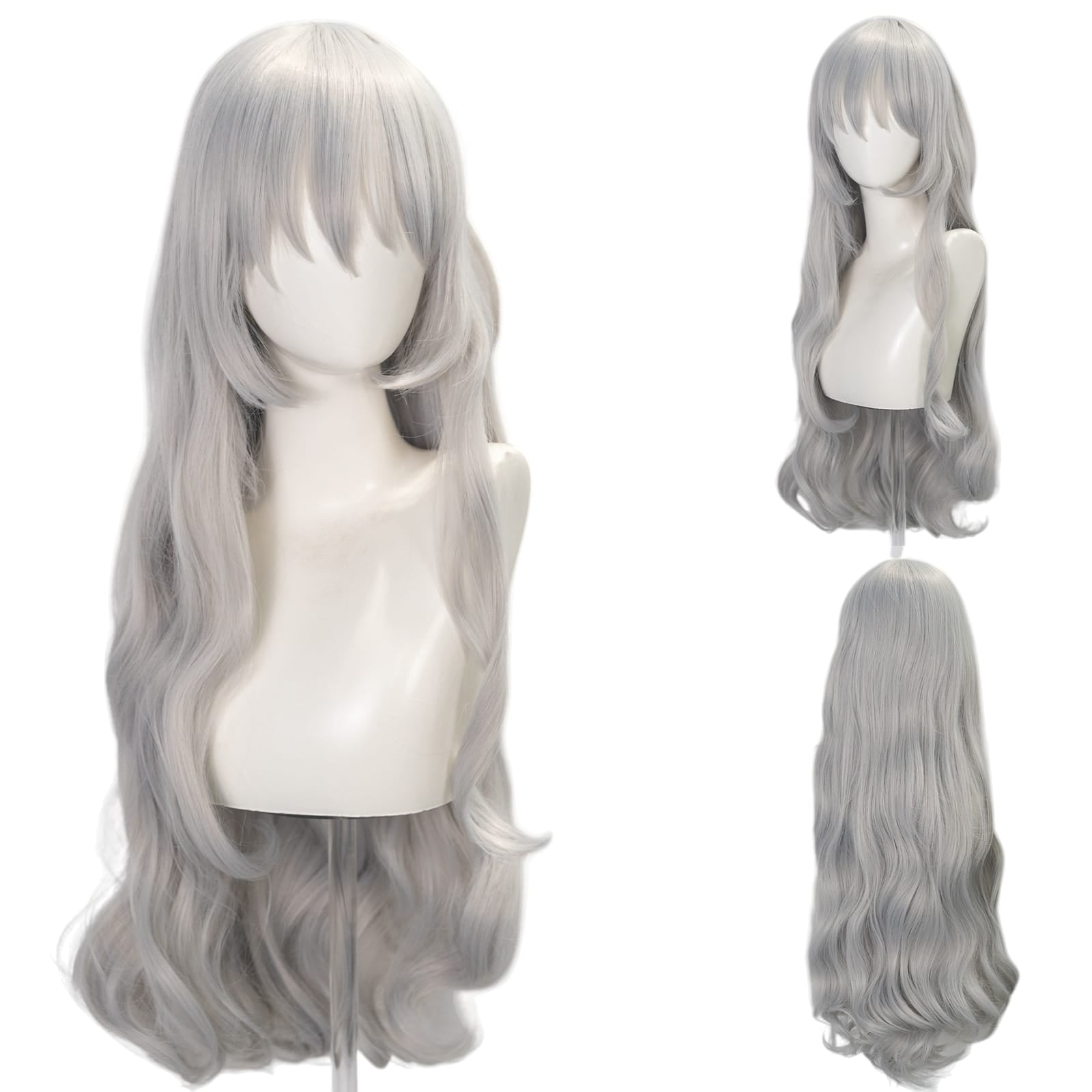 White Smoke Argalia (Blue Reverb) Cosplay Wig - Library of Ruina (Silver Blue Long) (FEVERCOS)