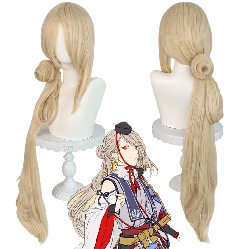 White Smoke Imanotsurugi Cosplay Wig - Touken Ranbu (Silver High Ponytail) (FEVERCOS)