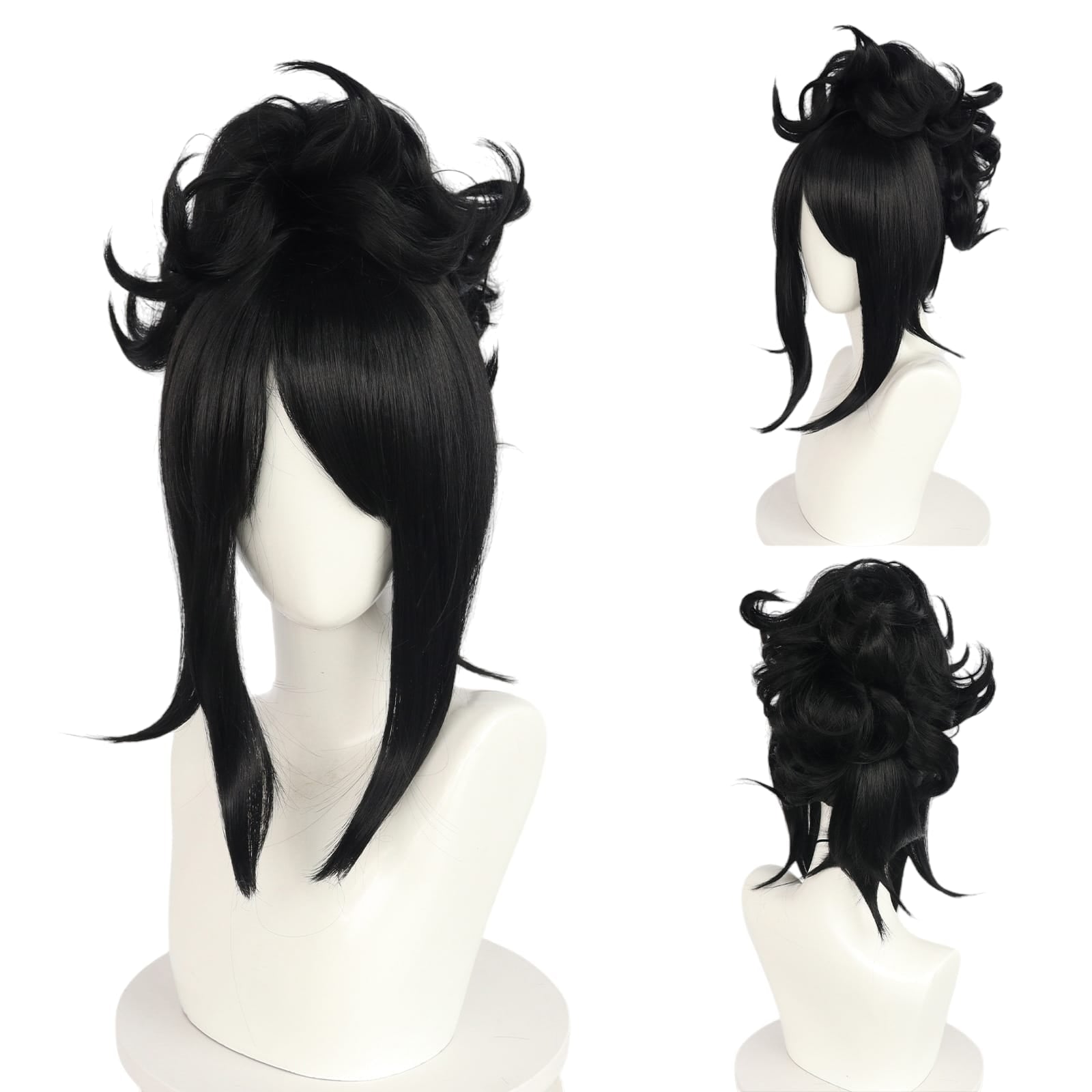 White Smoke Edward Scissorhands (Bishoujo) Cosplay Wig - Kotobukiya Horror (Black Messy) (FEVERCOS)