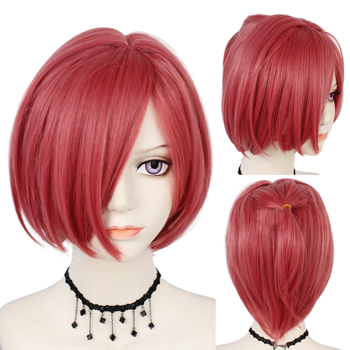 White Smoke Mitsuba Sousuke Cosplay Wig - Toilet-Bound Hanako-kun (Pink Scarf Style) (FEVERCOS)