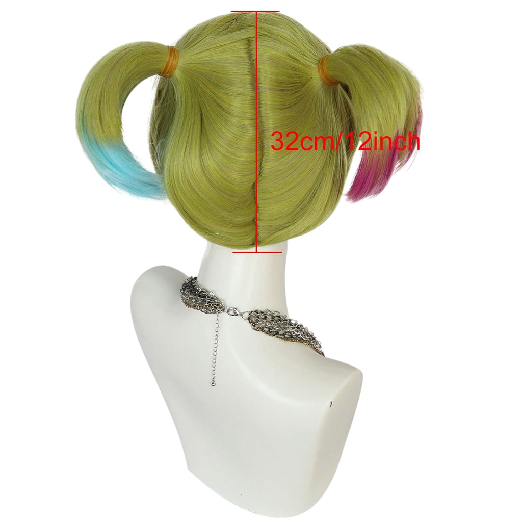 White Smoke Harley Quinn (Isekai) Cosplay Wig - Suicide Squad Isekai (Green) (FEVERCOS)