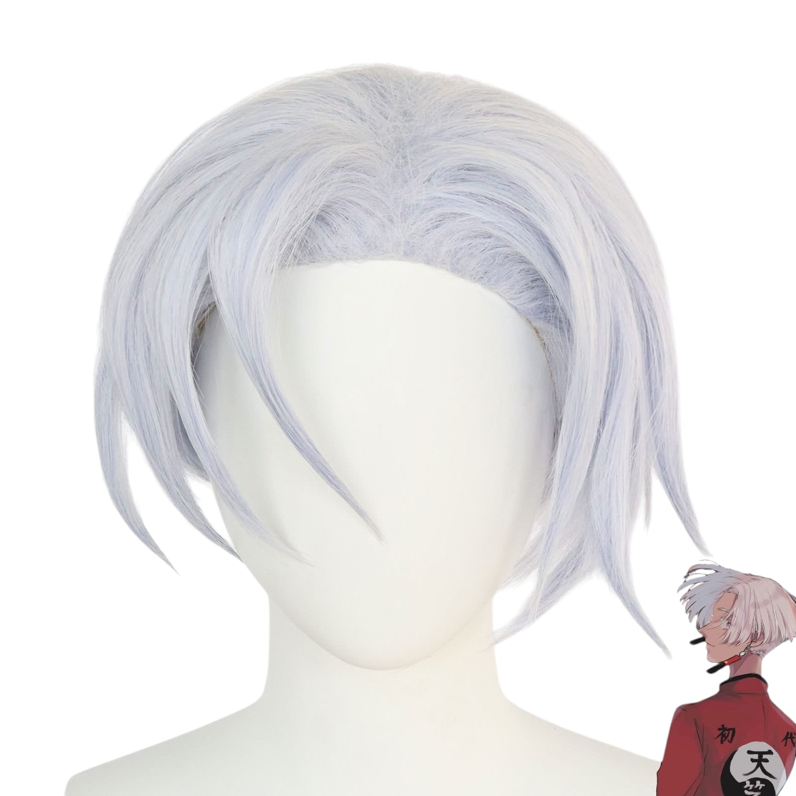 White Smoke Izana Kurokawa Cosplay Wig - Tokyo Revengers (Silver Center Part) (FEVERCOS)