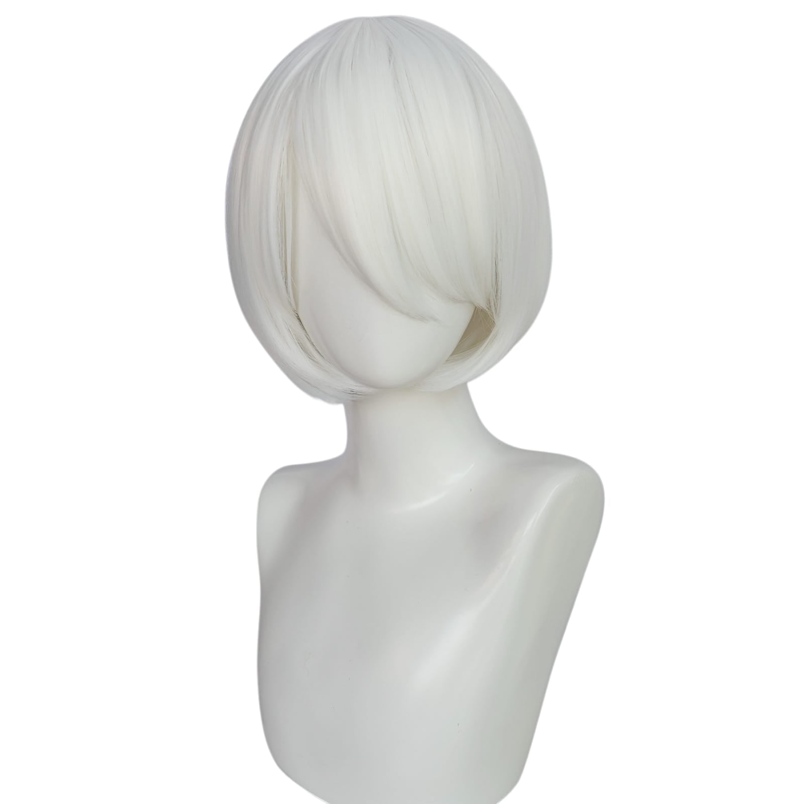 White Smoke 2B (YoRHa No.2 Type B) Cosplay Wig - NieR: Automata (White Bob) (FEVERCOS)