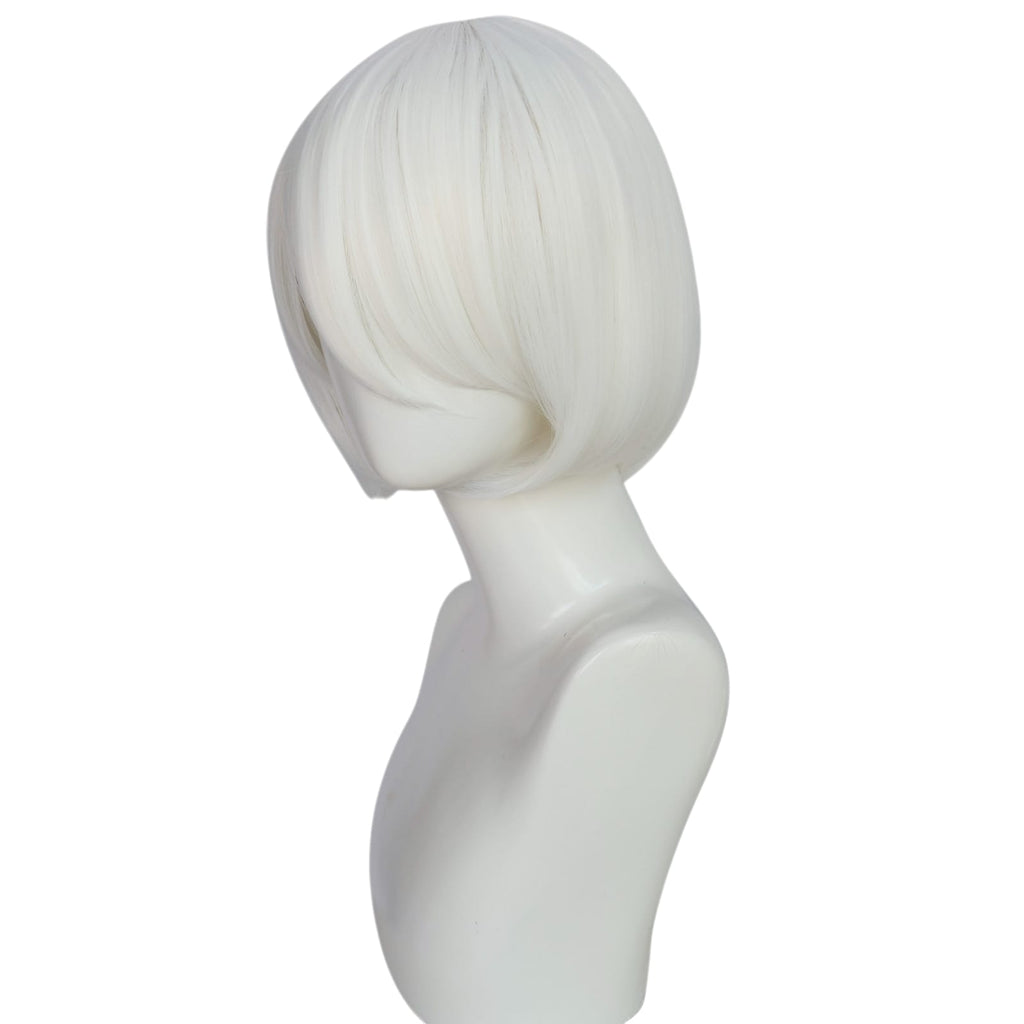 White Smoke 2B (YoRHa No.2 Type B) Cosplay Wig - NieR: Automata (White Bob) (FEVERCOS)