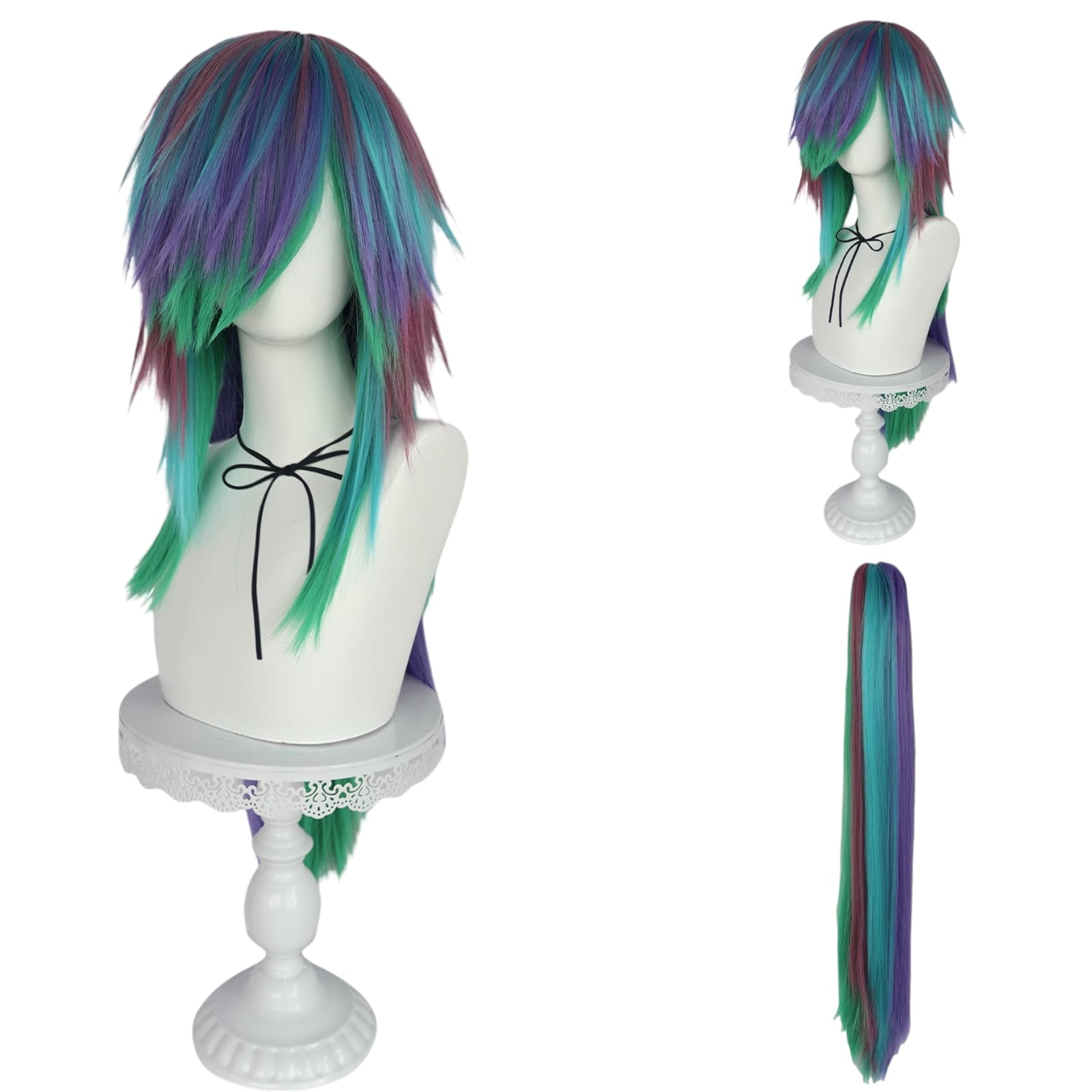 White Smoke Princess Celestia Cosplay Wig - My Little Pony (Pastel Multi-Color) (FEVERCOS)