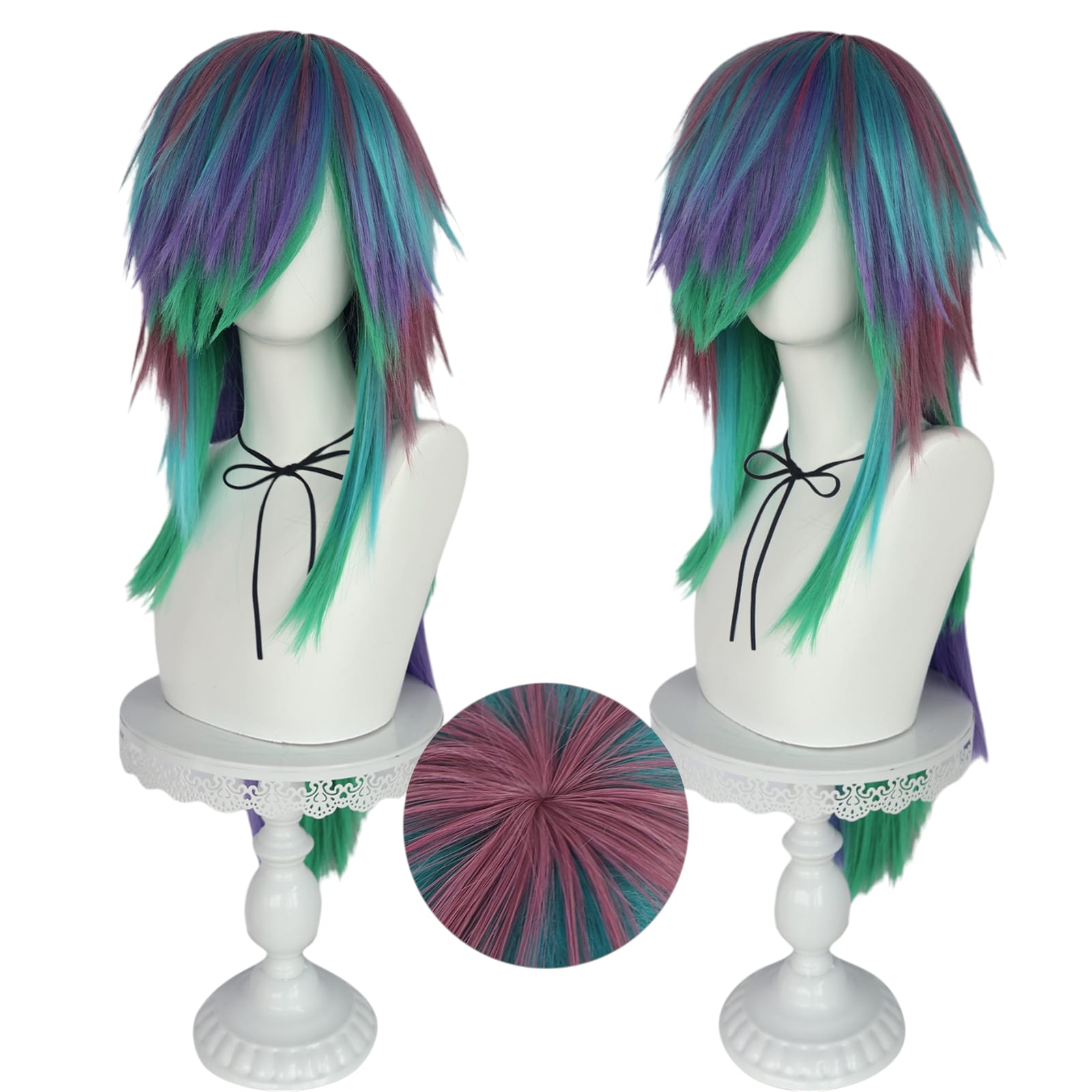 White Smoke Princess Celestia Cosplay Wig - My Little Pony (Pastel Multi-Color) (FEVERCOS)