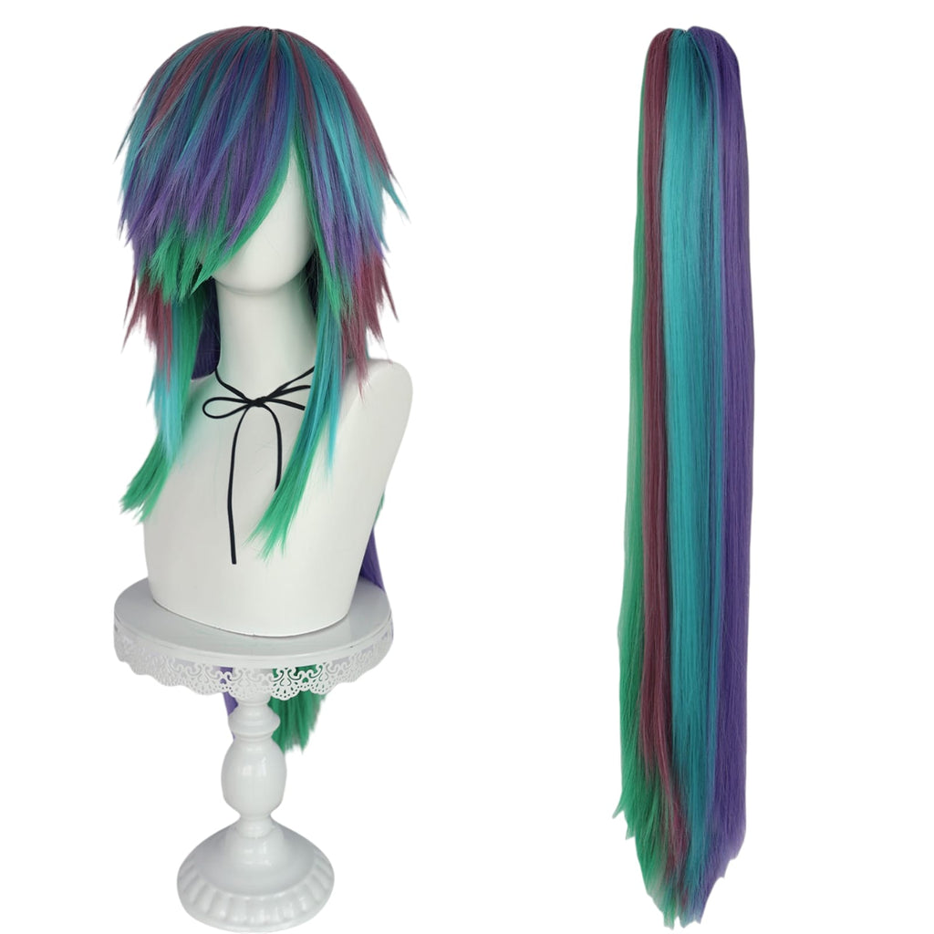 White Smoke Princess Celestia Cosplay Wig - My Little Pony (Pastel Multi-Color) (FEVERCOS)