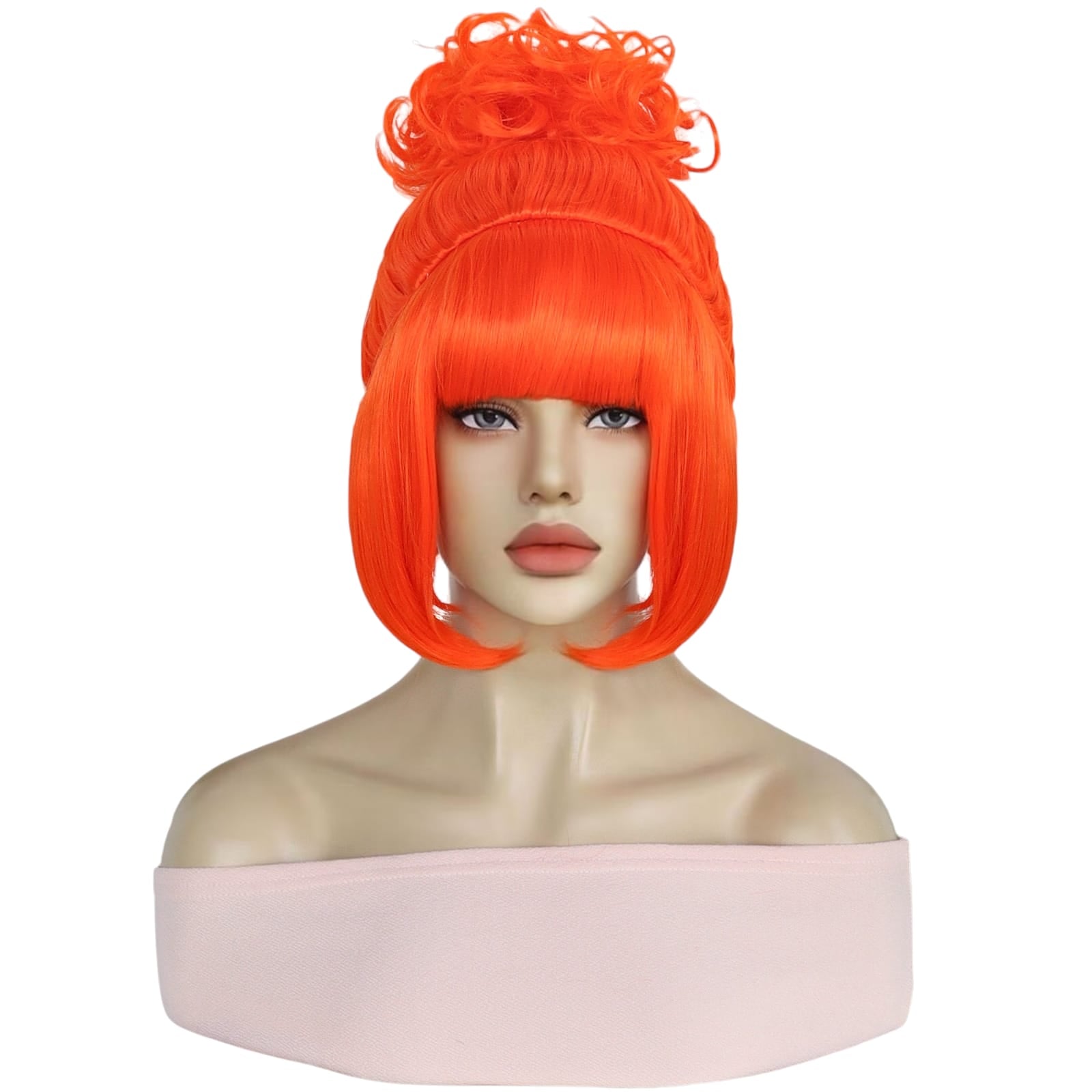 White Smoke Vector Perkins Cosplay Wig - Despicable Me (Orange Bowl Cut) (FEVERCOS)