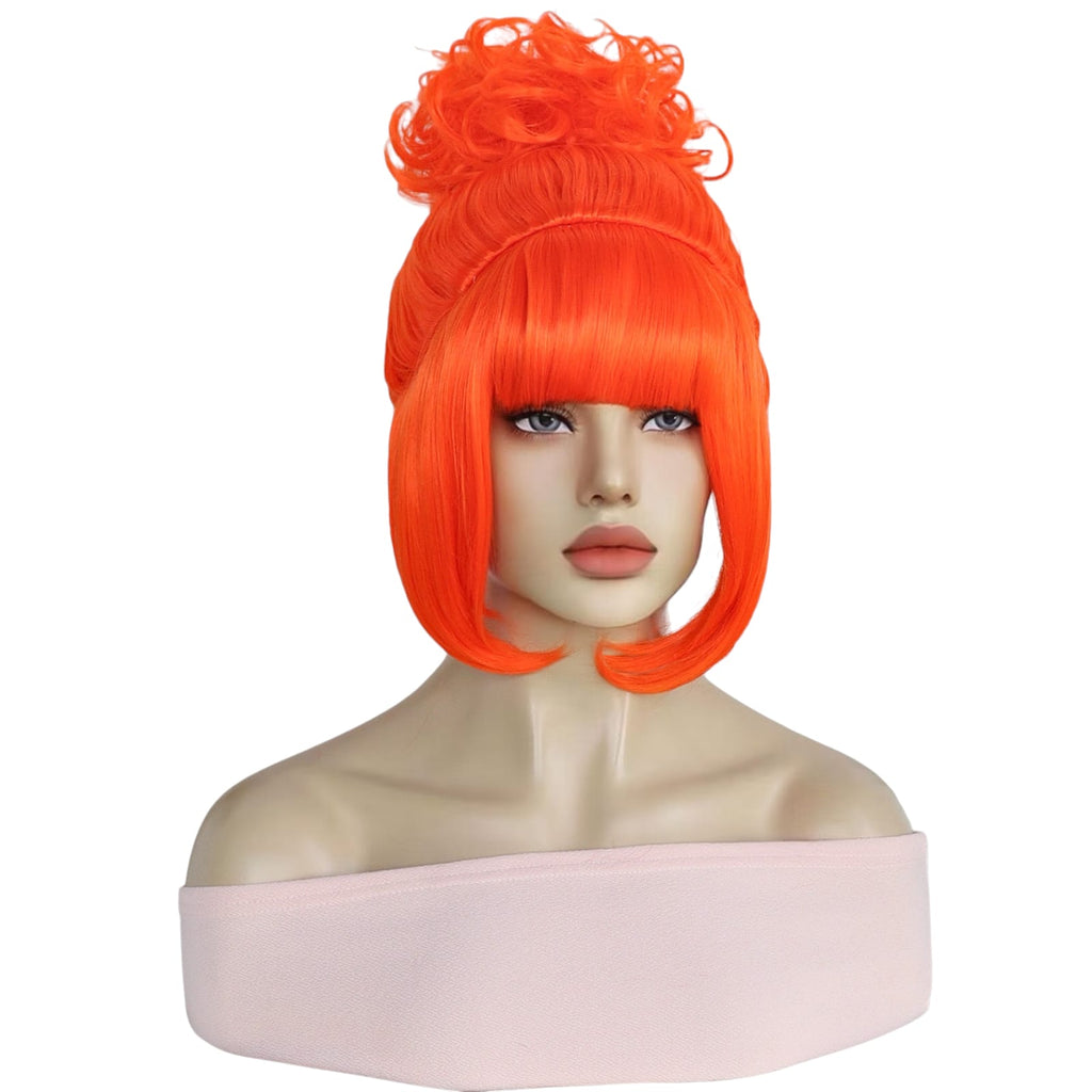 White Smoke Vector Perkins Cosplay Wig - Despicable Me (Orange Bowl Cut) (FEVERCOS)