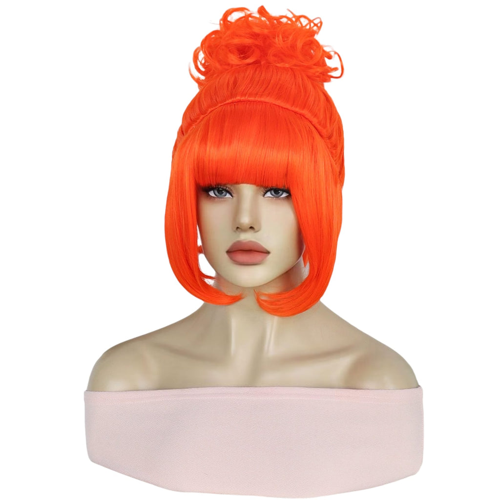 White Smoke Vector Perkins Cosplay Wig - Despicable Me (Orange Bowl Cut) (FEVERCOS)