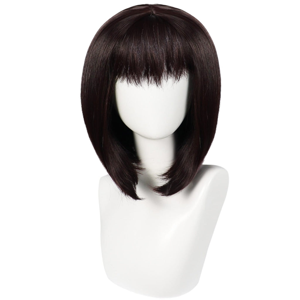 White Smoke Haruko Akagi Cosplay Wig - Slam Dunk (Black Bob) (FEVERCOS)