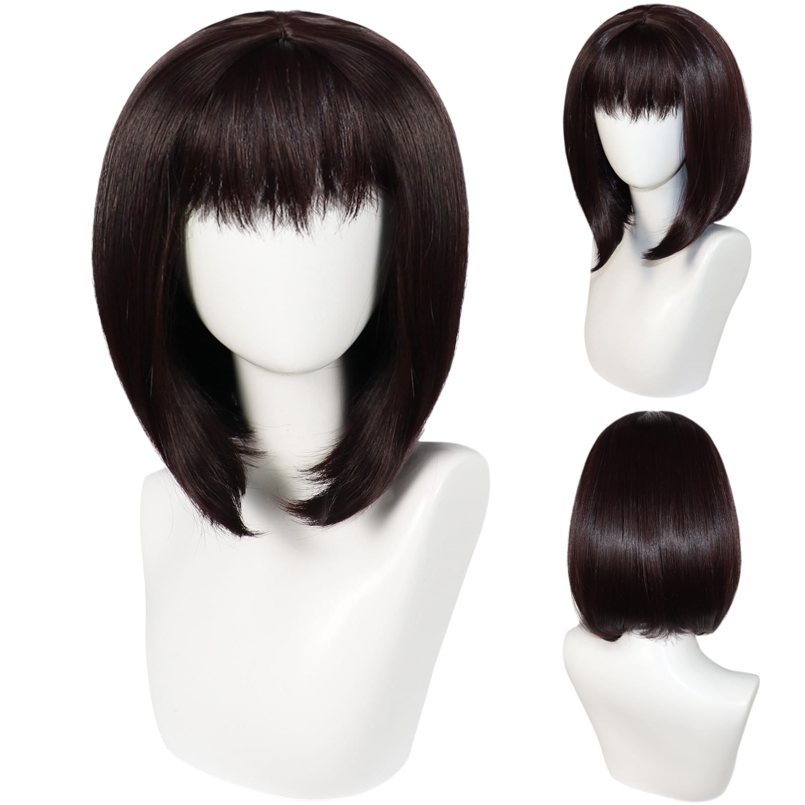 White Smoke Haruko Akagi Cosplay Wig - Slam Dunk (Black Bob) (FEVERCOS)