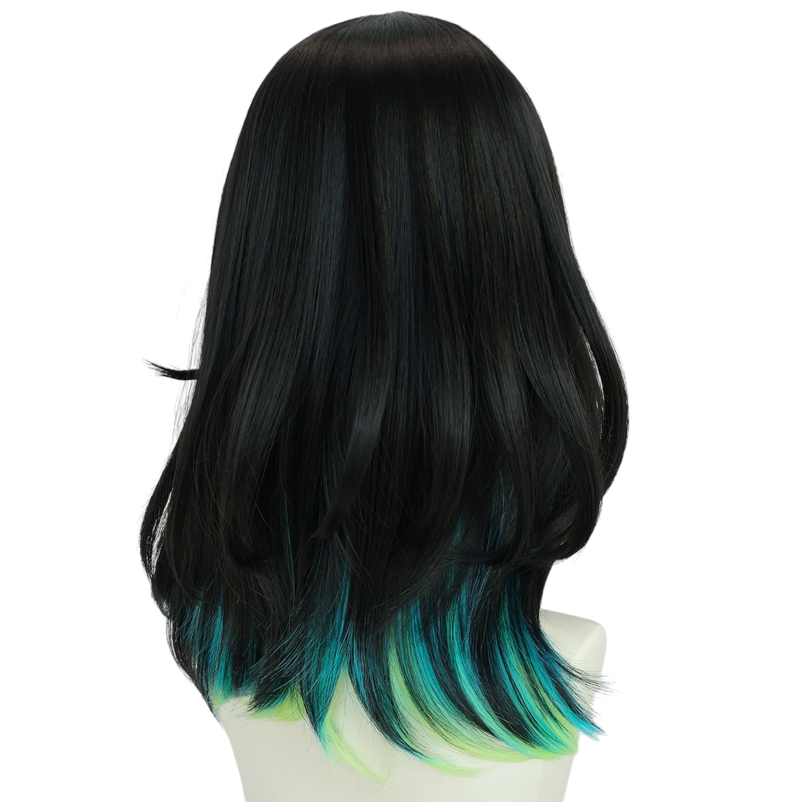 Black Kal'tsit Cosplay Wig - Arknights (Green/White Short) (FEVERCOS)