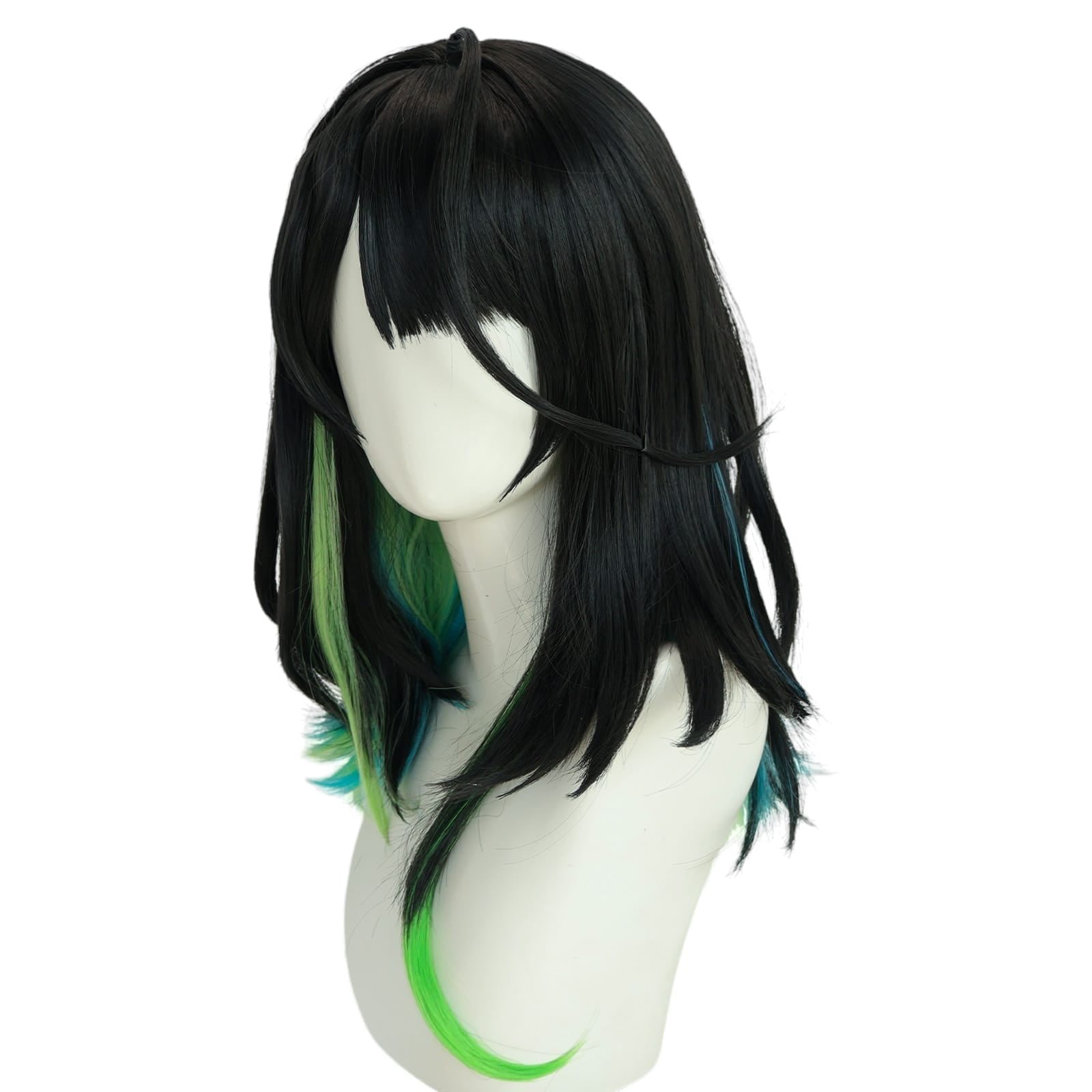 White Smoke Kal'tsit Cosplay Wig - Arknights (Green/White Short) (FEVERCOS)