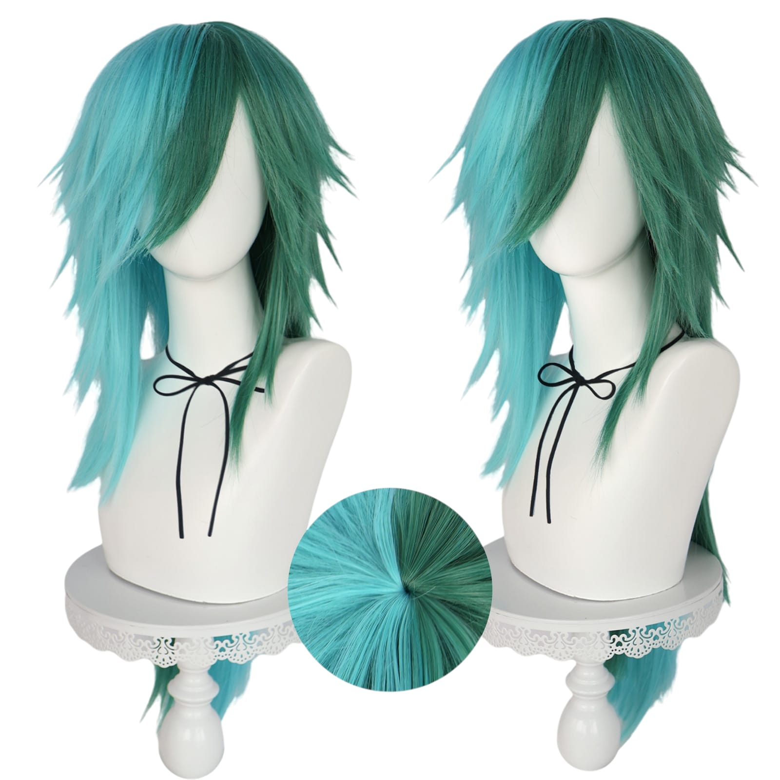 White Smoke Sandbar Cosplay Wig - My Little Pony (Teal/Green Short) (FEVERCOS)