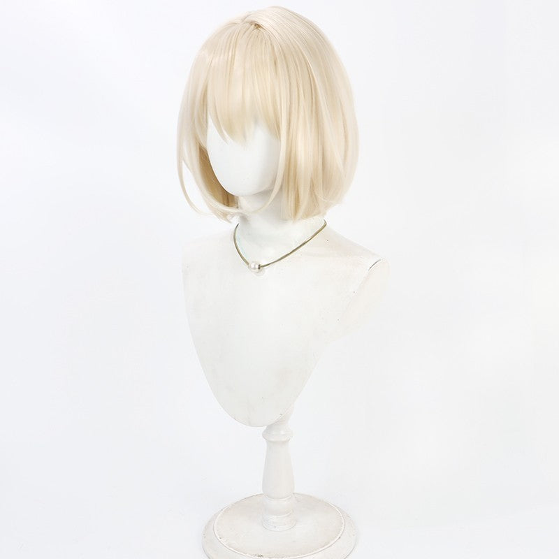 NIKKE Red Shoes Cosplay Wig - Scalp Bob in Mellow Yellow