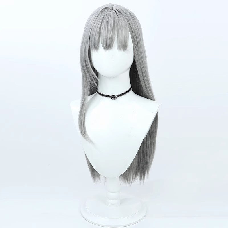 NIKKE Marian Cosplay Wig - Gray Long Scalp Hair for Silent Guardian
