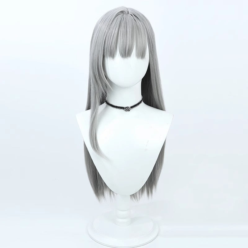 NIKKE Marian Cosplay Wig - Gray Long Scalp Hair for Silent Guardian