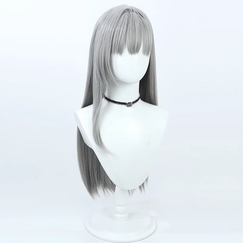 NIKKE Marian Cosplay Wig - Gray Long Scalp Hair for Silent Guardian