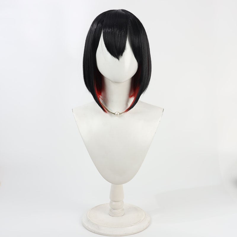 NIKKE Ruki Cosplay Wig - Scalp Bob with Red Highlights