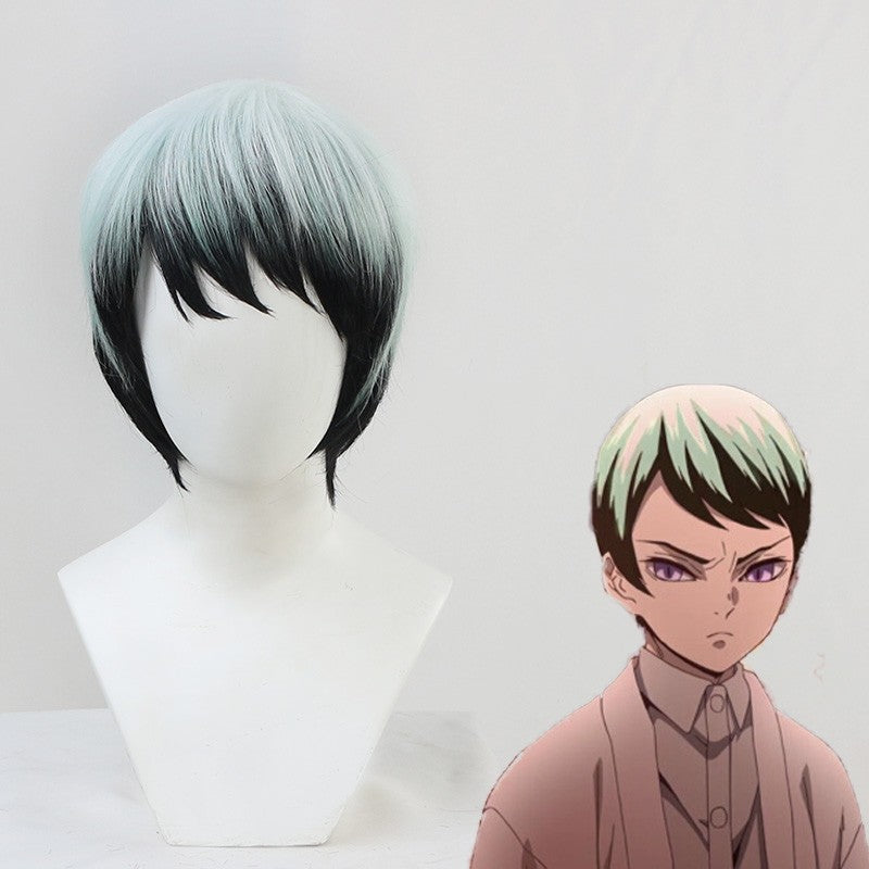 Demon Slayer Tamayo Cosplay Wig - Black One-Piece with Widow's Peak