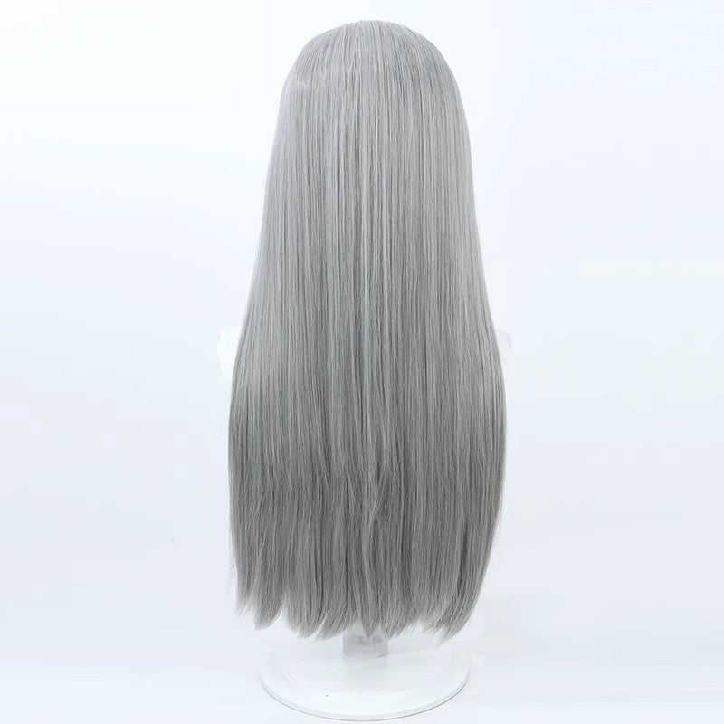 NIKKE Marian Cosplay Wig - Gray Long Scalp Hair for Silent Guardian